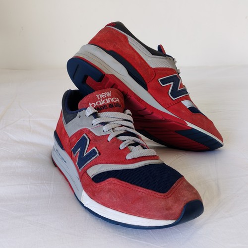New Balance 997 USA Made Trainers Encap UK 10 EU 44.5 Suede/Mesh Red Navy Silver - Picture 18 of 24