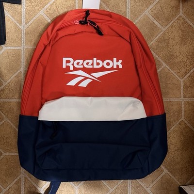 Reebok BTK Backpack Red White Navy NWT Gym School Travel Bag 30L