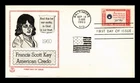 DR JIM STAMPS US COVER FRANCIS SCOTT KEY AMERICAN CREDO FDC TRI COLOR CACHET