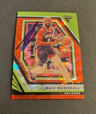 NAJI MARSHALL Autographed 2022-23 Flux Red Cracked Ice IP AUTO SIGNED (Smudged)