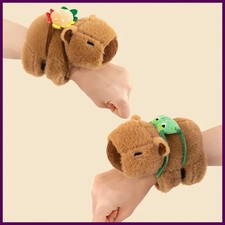 Lovely Capybara Animal Slap Snap Wrap Wristband Bracelet Plush Stuffed Animal