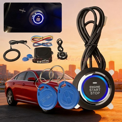 #ad 12V Cars Ignition Switch RFID Engine Start Push Button Keyless Entry Starter Kit $16.99