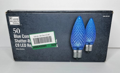 #ad 50 blue commercial grade shatter resistant faceted c9 led replacement bulbs $36.99