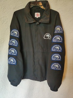 Liberty Ridge Kingfisher Character Vintage Sitka Alaska Crew Jacket With Hood
