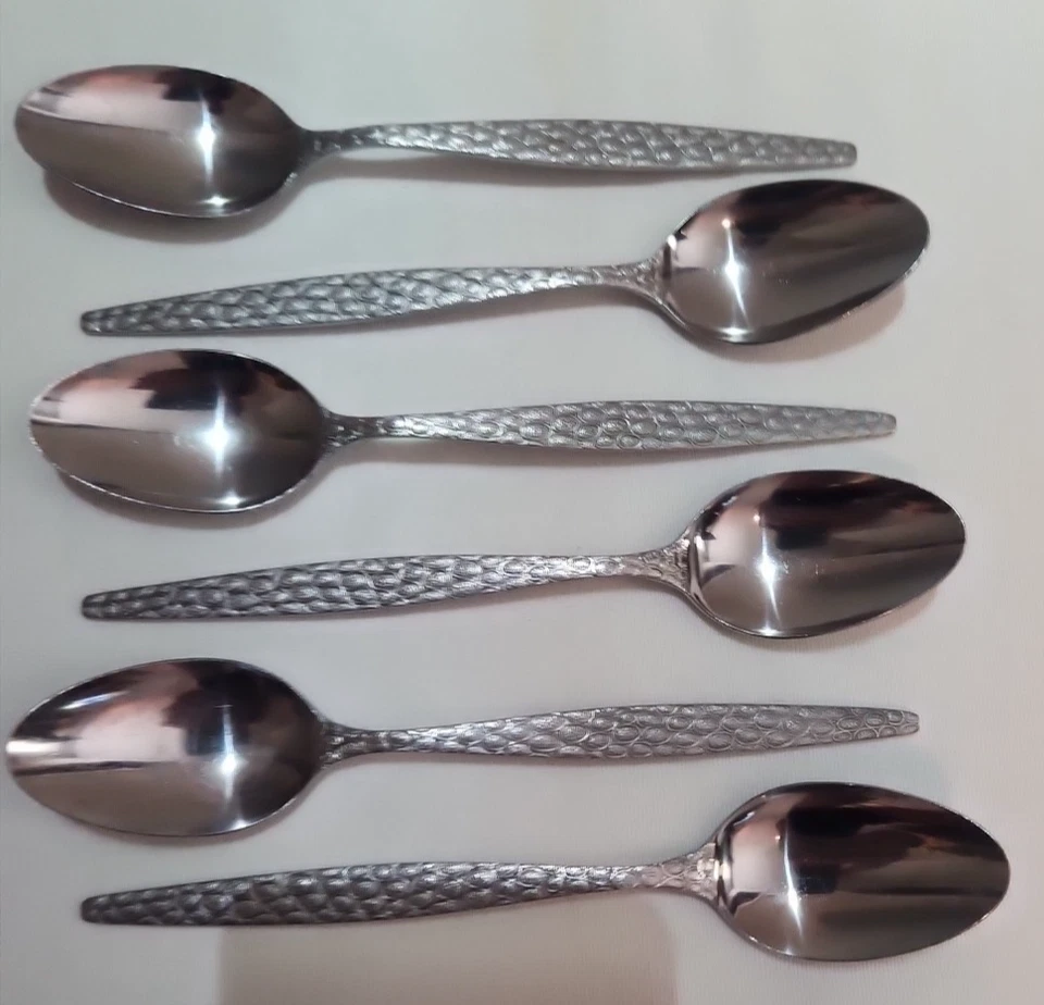 REGAL JAPAN - Juego de 6 cucharaditas modernas de mediados de siglo - acero inoxidable Foto 2 de 4