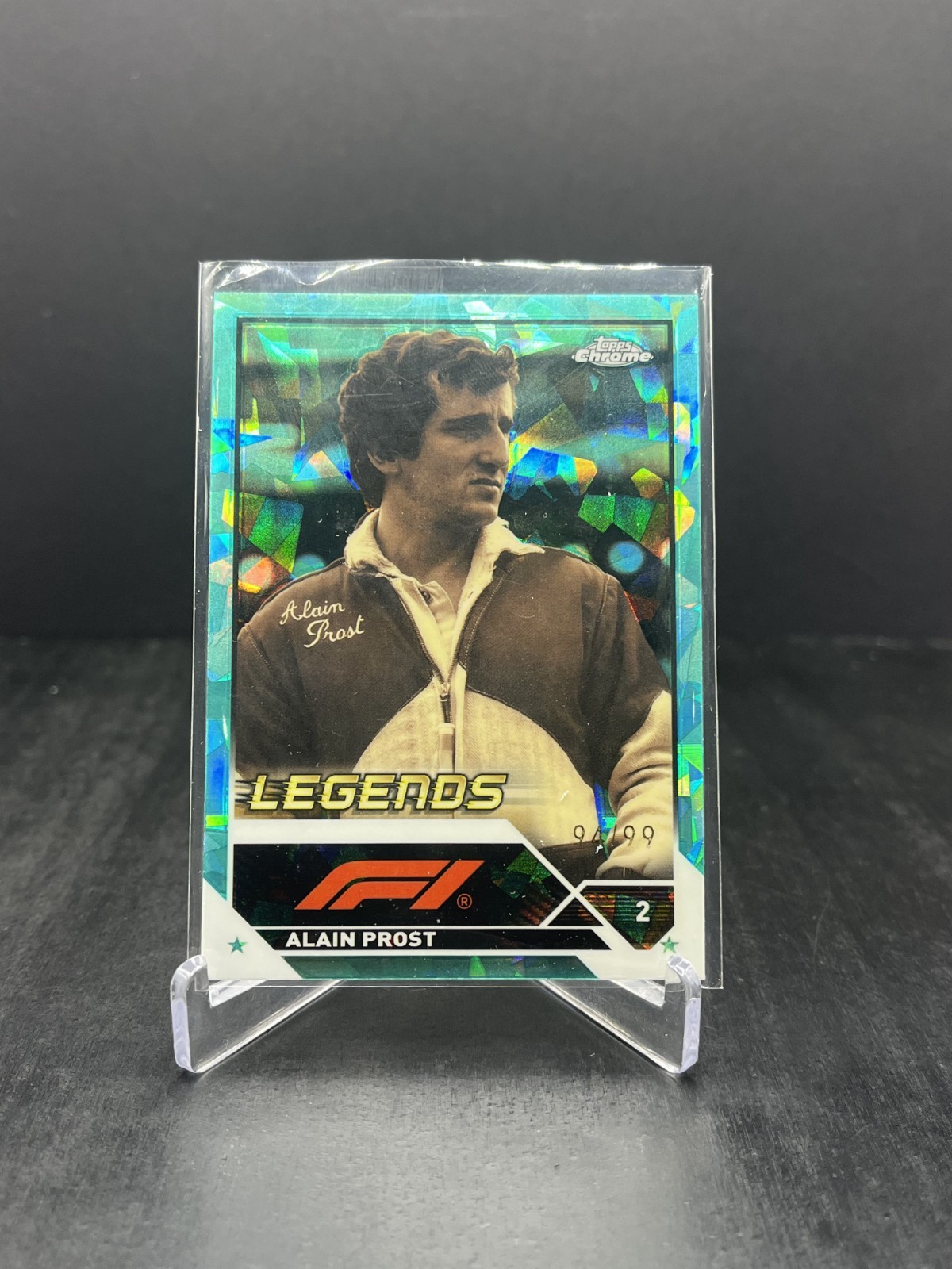 2023 Topps Chrome Sapphire Formula 1 F1 Alain Prost Legends Aqua 94/99 #196