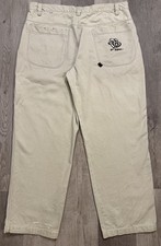 Vintage Y2K FUBU Men s Tan Baggy Wide Leg Carpenter Embroidered Jeans - Size 40