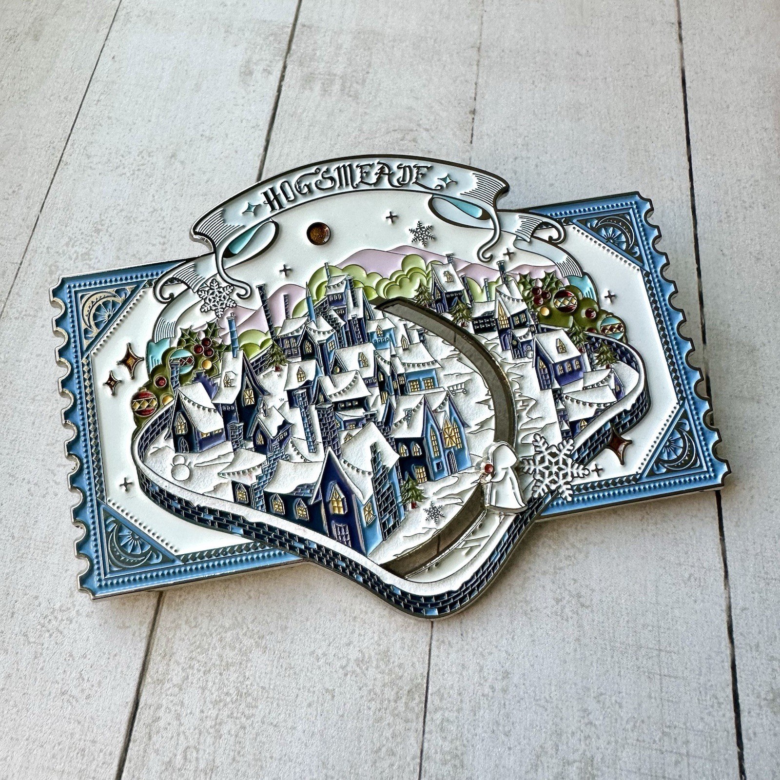 Harry Potter Hogsmeade Village in Winter Movable Fantasy Pin Wizarding World