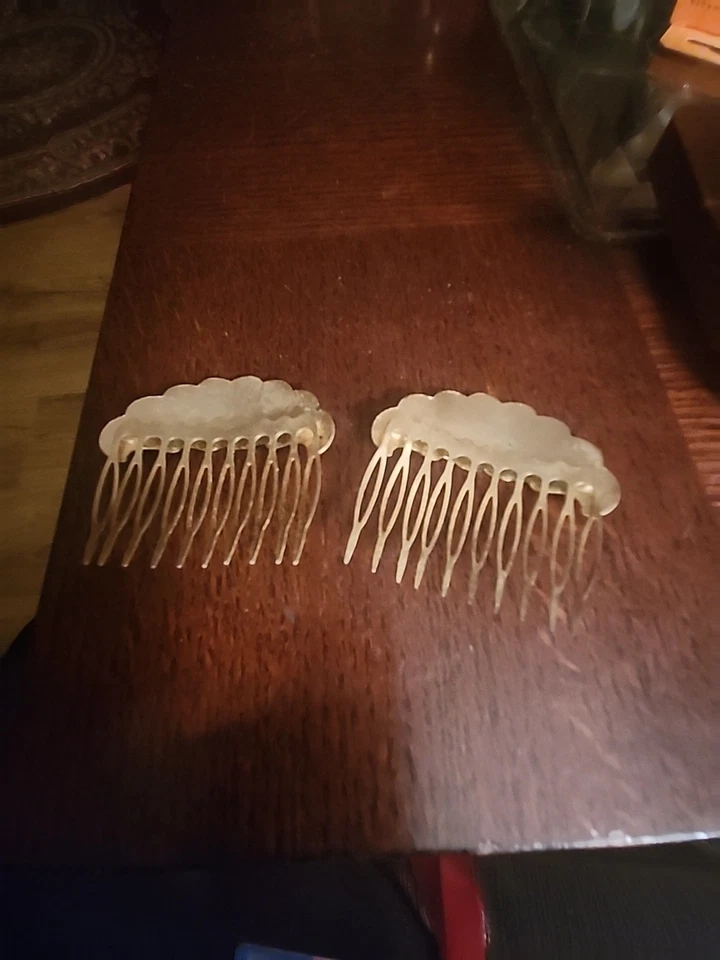 Vintage Cloisonné Hair Comb Floral Art Deco Enamel Gold Tone Hair Accessory - Image 4 of 4