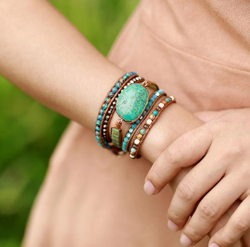 Cape Diablo Twisted Ocean Jasper Wrap Bracelet - Picture 4 of 4