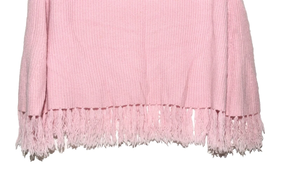 Poncho Suéter INC International Concepts Rosa Cachemira Cuello Alto 3.5" Flecos Foto 3 de 4