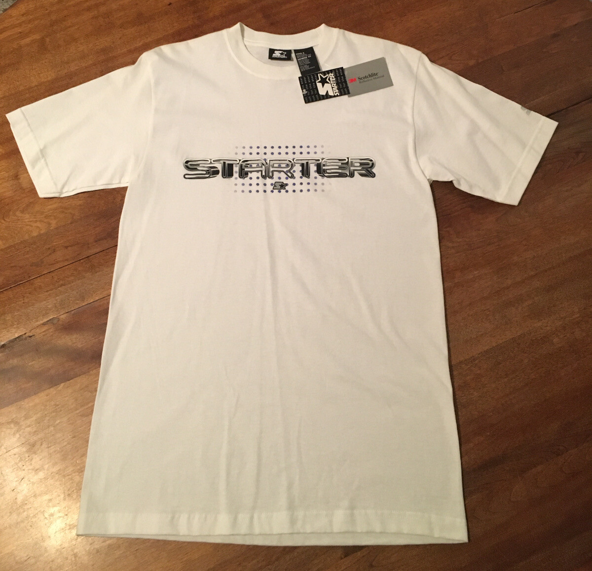 NEW ORIGINAL STARTER LOGO SMALL WHITE GRAPHIC T-SHIRT FAST FREE