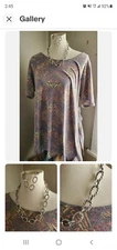 LuLaRoe Blouse / Tee Multiple Color XL with Premier Bracelet and Necklace