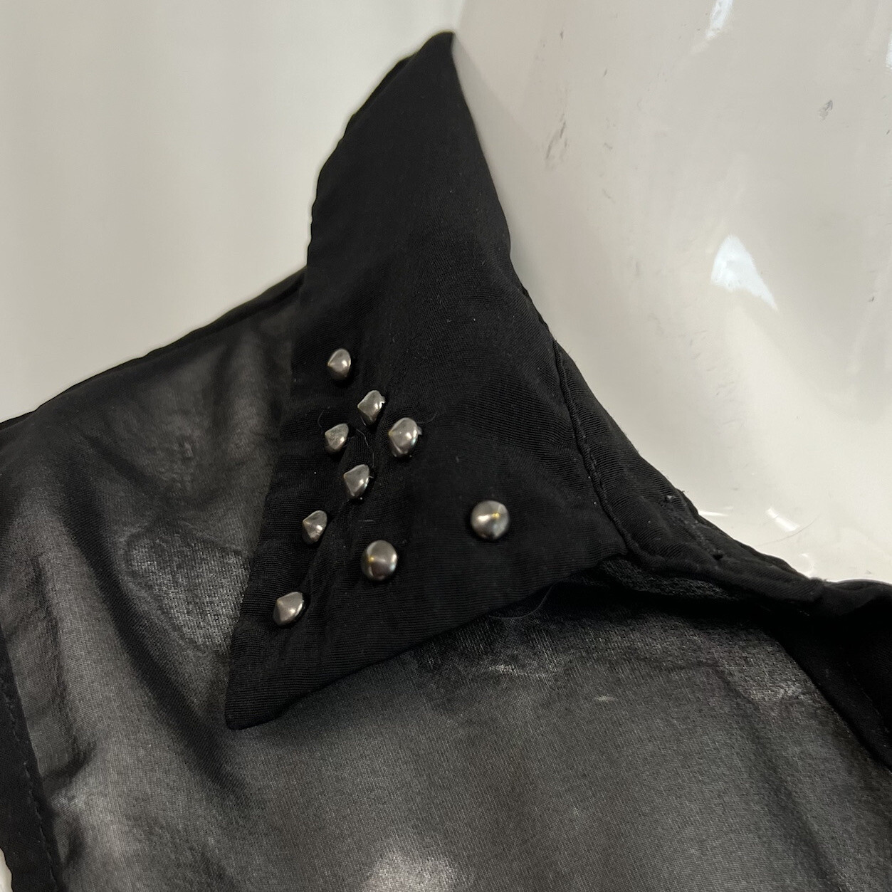 Zara Basic Small Black Sleeveless Button Front Sh… - image 5