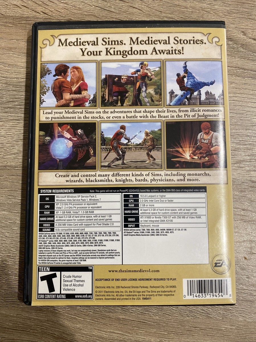 Sims Medieval PC Windows Mac 2011 Exclusive Limited Edition The