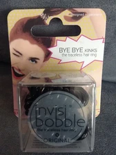 INVISI BOBBLE ORIGINAL BLACK 3 PACK TRACELESS HAIR RINGS - BRAND NEW IN PACKAGE
