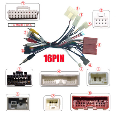 Car 16PIN Audio Radio Wiring Harness w/Canbus Box For Mazda 6 2013 CX-5 2012-15