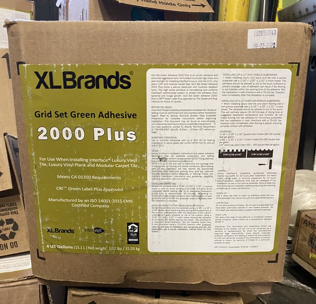 XL Brands Gridset Green Adhesive 2000 Plus for Vinyl Tile 4 Gallon Uf5