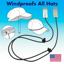 Capsurz Hat Retainer Chin Strap Clip On Hat Cord Motorcycles Boating Made in USA