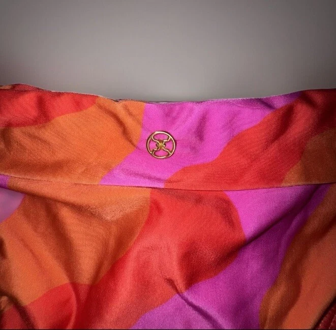 Pantalones de bikini Vix Paula Hermanny Artsy Bia tubo talla M corte bajo rosa naranja dorado Foto 4 de 4