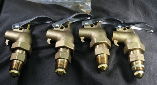 Four (4) Uline H-4934 3/4" Brass Drum Faucets For Paint or Adhesives NEW