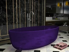 Opal 5.6 ft. Solid Surface Center Drain Freestanding Bathtub in Evening Violet