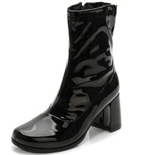 Women's Mid-Calf Block Heel Zipper Boots | Go Go Boots | Ankle Boots with Low Bl