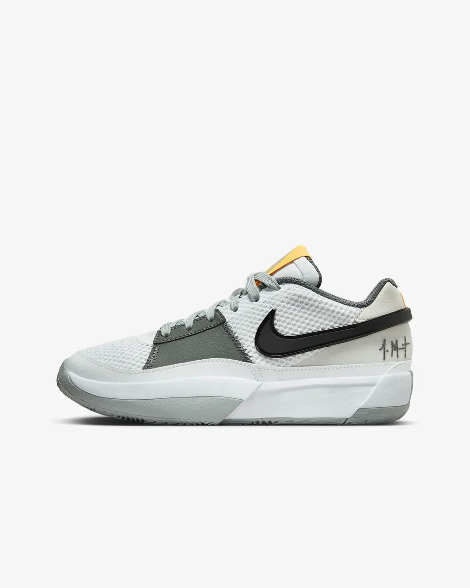 Nike Ja 1 Morant Kids GS Size White Black Yellow Light Smoke Nike Ja 1 Morant Kids GS Size White Black Yellow Light Smoke