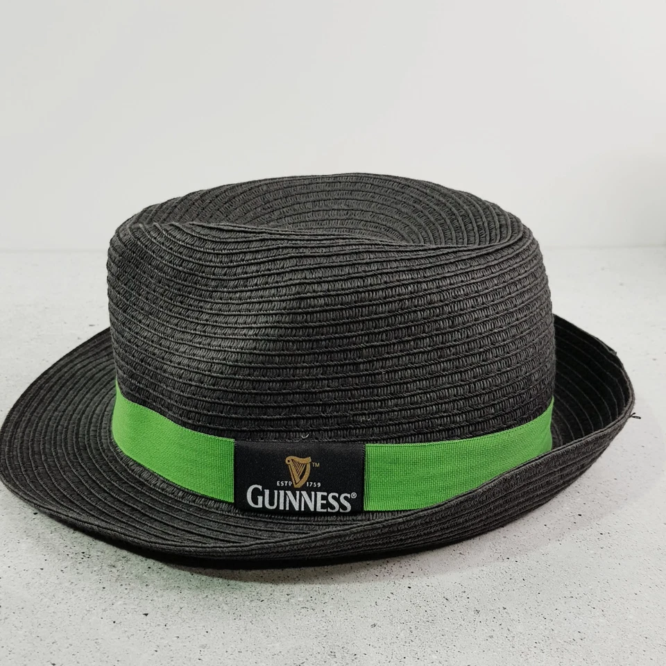 GUINNESS Cerveza Irlandesa Tamaño 58cm Negro Papel Paja Fedora Sombrero NUEVO Foto 3 de 4