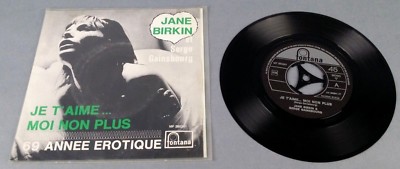 Jane Birkin 45 Record J t'Aime Moi Mon Plus Anntee Erotique Fontana    MF 260241