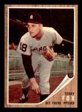 1962 Topps Baseball #196 Terry Fox NM *f1 (Green Tint)