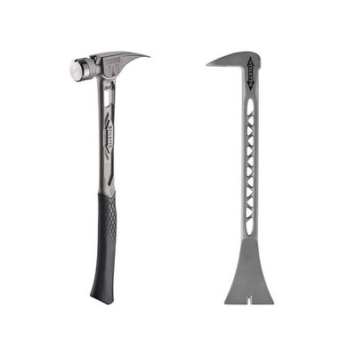 Stiletto Straight Claw Hammer 18'' Comfort Grip + Titanium Trimbar (2-Piece)