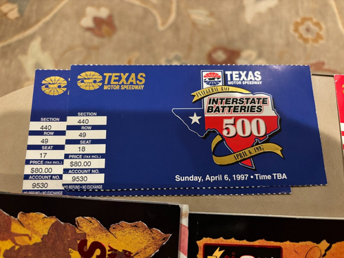 Texas Motor Speedway 1997 1ª Temporada Progs Abril y Junio, 6 talones de boletos, más - Imagen 5 de 8
