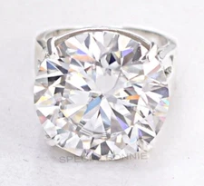 RARE 20 Ct Certified White Diamond Solitaire Ring! FREE Diamond studs!
