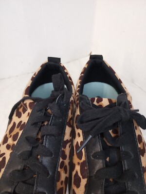 Dr Scholls Womens Sneaker Brown Leopard Print Slip On Elastic