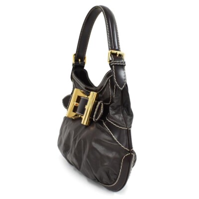 GUCCIバッグ☆最終価格☆ Auth Gucci Handbag Shoulder Bag Queen Hobo 189885 Leather Dark