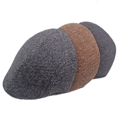Men Winter Cotton Gatsby Flat Peaked Hat Duckbill Ivy Driver Trucker Cycling Cap