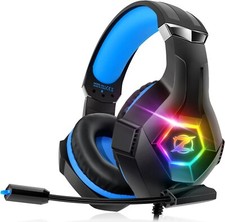 Gaming Headset Stereo Surround Sound Gaming Headphones with Breathing RGB Lights