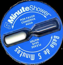 Spanish and English 5 Minute Shower Timer - Bano de 5 Minutos - Espanol