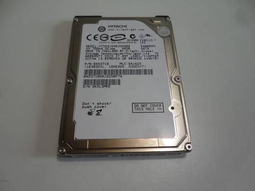 Job Lot of 13 x Hitachi 40GB Laptop 2.5" HDD Harddrive Sata HTS541640J9SA00 Used - Afbeelding 2 van 3