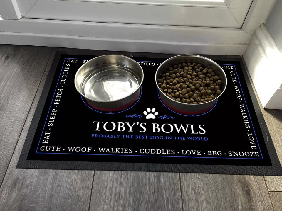 Cute dog bowl mats store