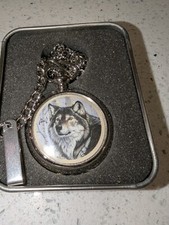 AVON Majestic Encounters Wolf Pocket Watch Al Agnew Exclusive Edition with Tin