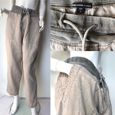 James Perse Linen Trousers Lightweight Pants Stone/Grey/Khaki Size 3 (Large)