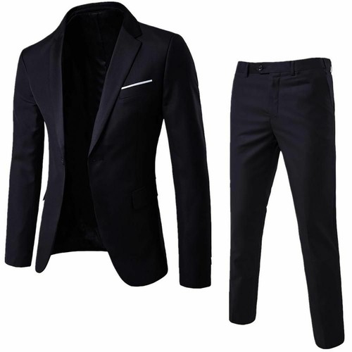 Chaqueta Para Hombres Negocios Traje Ajustado Fiesta Chaleco y Pantalones Boda Blazer 2 Piezas/Juego - Imagen 4 de 11