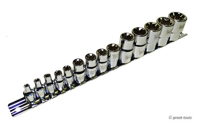 E-TORX SOCKET SET   female torx, star socket bits, reverse torx, automotive tool