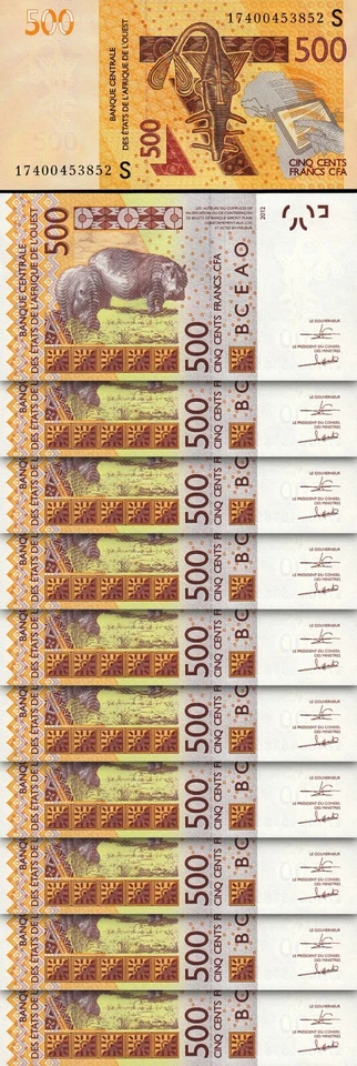 W.A.S, GUINEA BISSAU 500 Francs 2017, UNC, 20 Pcs LOT, Consecutive, P-New 919Sf - Image 2 of 4