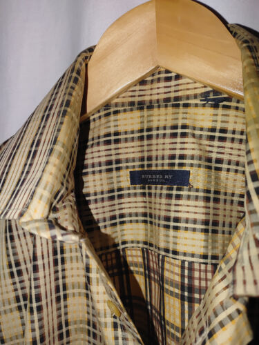 Burberry London Men's Button Down Plaid Dress Shirt - 100% Cotton - Picture 3 of 5