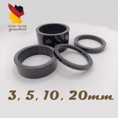 Carbon Spacer 3, 5, 10, 20mm Distanzring 1 1/8'' Steuersatz Kohlenstoff  light