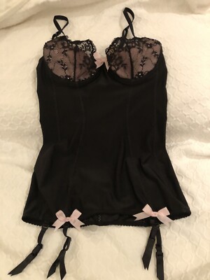 Bustier Corset Noir Et Blanc Victoria's Secret Taille 34B - Neuf Avec étiquette