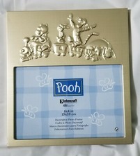 DISNEY WINNIE THE POOH & FRIENDS ON TRAIN GOLD TONE METAL DECORATIVE PHOTO FRAME